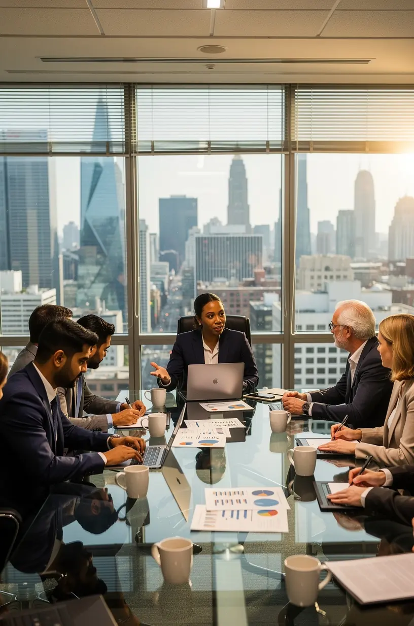Two professionals discussing accountability partnerships for productivity