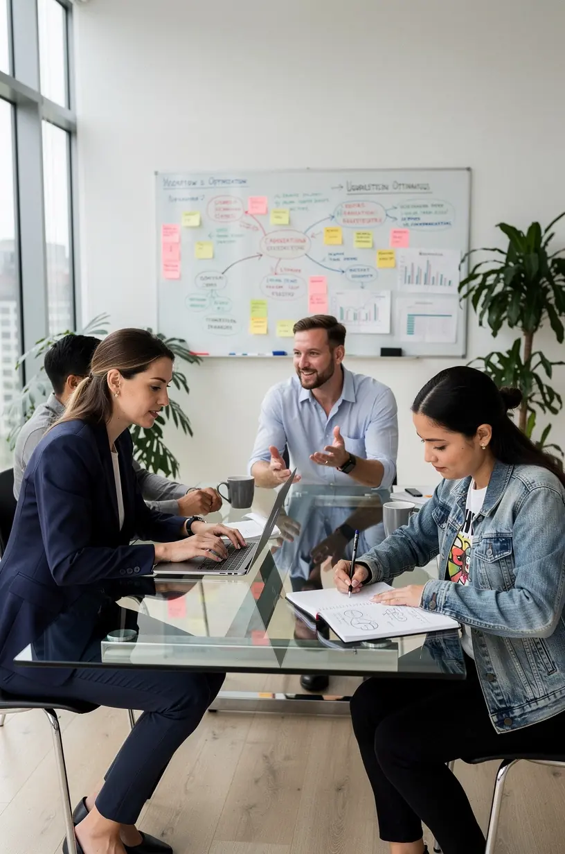 Person reviewing weekly planner and productivity tools